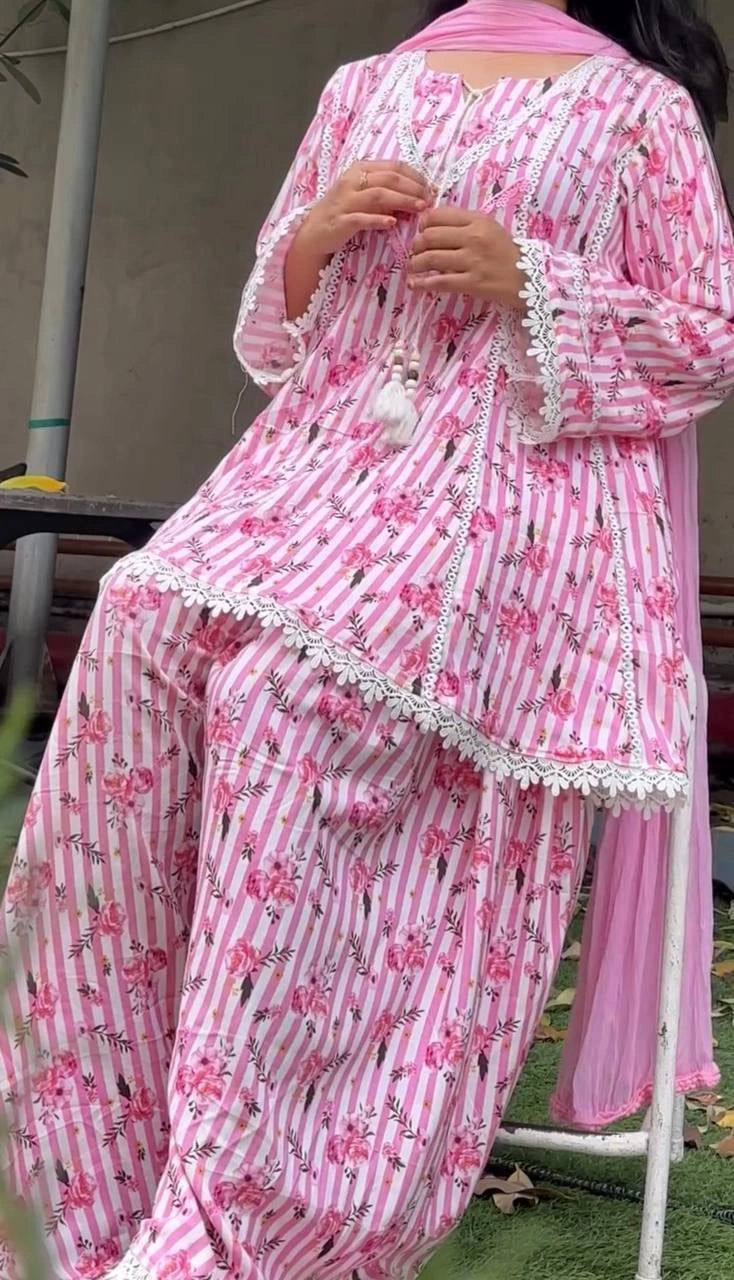 Pink Floral Coord Set Digital Floral Print Full Outfit KC26